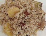 A picture of step 4 of Aloo chicken pulao.