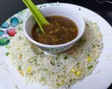 A picture of step 5 of Chinese fried rice and manchow soup.