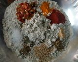 A picture of step 2 of Winter special Digestive Dhebri with leafy greens.