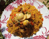 Fried couscous with spinach and egg saucematakin girki8 hoto