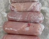 A picture of step 4 of Chicken Cordon Bleu.