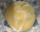 A picture of step 1 of Apple pie leftover filling in crispy bread served with Vanilla ice cream.
