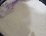 A picture of step 4 of Chocolate vanilla Swiss roll in fry pan.
