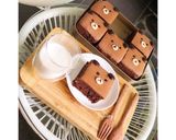 Hình bước làm 3 của món 🥧Castella cacao nhân phomai socola