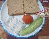 A picture of step 1 of Veg sandwich.
