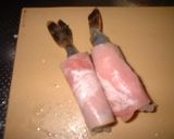 A picture of step 1 of Shrimp Wrapped in Bacon - Good for Bentos.
