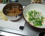 A picture of step 1 of Meat and Veggie Filled Miso & Lettuce Wraps.