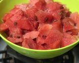 A picture of step 2 of Watermelon Olives & Feta Salad/Salsa: An Exotic Mediterranean Summer Cool...😎.