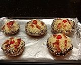 A picture of step 5 of Bacon Cheeseburger Stuffed Portabella Mushrooms.