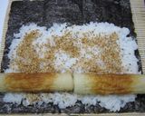 A picture of step 3 of Chikuwa and Cucumber Sushi Roll.
