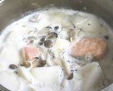 A picture of step 6 of ✿Milk Soup with Salmon, Turnip, and Shimeji Mushrooms.