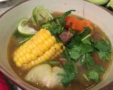 A picture of step 5 of Caldo de Res (Soup of Beef).