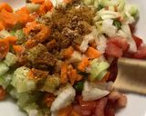 A picture of step 2 of Nachos with salsa salad 🥗.