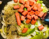 A picture of step 4 of Garlicky Steak with Pepperoni Bites.