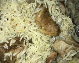 A picture of step 5 of Yakhni beef pulio.