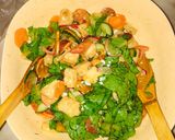 A picture of step 15 of Fattoush salad.