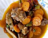 A picture of step 6 of Stewed Goat meat with sauted kales.