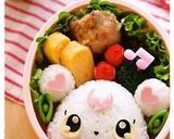 A picture of step 6 of Jewelpet Labra Character Bento.