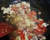 Foto langkah ke 3 dari resep Tumis bunga pepaya,daging dan teri ngk pahit.