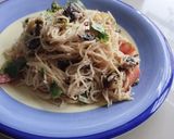 Gambar langkah 6 resipi Fusion Style Garlic Cream Beef Angel Hair with Grilled Veggies.