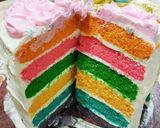 Foto langkah ke 11 dari resep Rainbow Cake | Birthday Cake | kue ulang tahun 8 telor.