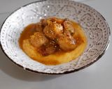 Foto del paso 7 de la receta: Albóndigas de pollo y limón con cremoso de revolconas