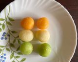 A picture of step 6 of Tri-Color Rasgulla.