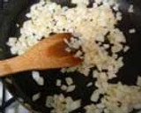 A picture of step 1 of Mapo Tofu with Onions.