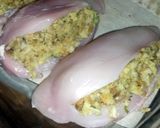 A picture of step 4 of Major's stuffed chicken breast.