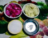 A picture of step 1 of Delicious colorful tasty Gulab Pak with Alum powder.