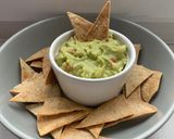 A picture of step 4 of Tortilla chips with guacamole.