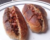 Foto del paso 4 de la receta: Perritos🌭🧀🥓 calientes🌭 con berenjenas🍆!!!