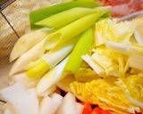 A picture of step 1 of Miso Udon Noodle Hot Pot.