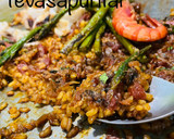 Foto del paso 1 de la receta: Arroz de espárragos trigueros con calamares 🥘 🎋 🦑 🦐