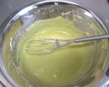 A picture of step 5 of Two-Colored Matcha Adzuki Bean Steamed Cake made with a Hand Mixer.