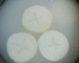 A picture of step 2 of Simmered Chicken Drumettes, Daikon, and Atsuage Tofu.