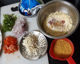 A picture of step 1 of Palak fritters chaat.