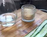 A picture of step 1 of Gin with blueberry & cucumber syrup cocktail.