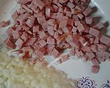A picture of step 2 of Ham egg and cheese.