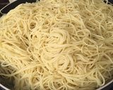 A picture of step 14 of Buttery shrimp scampi in a white wine sauce over angel hair pasta#mycookbook.