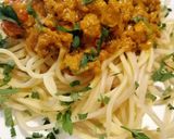Foto del paso 6 de la receta: Espaguetis con salsa Pomodoro y cubos de milanesa de cerdo