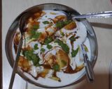 A picture of step 4 of Dahi alu.