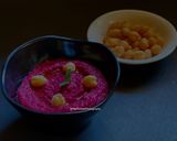A picture of step 5 of Beetroot Hummus.