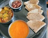 A picture of step 3 of Tasty Unique Healthy Phulka Roti with Potato Cluster Bean Sabji and Mango Juice with Mango Pickle.