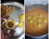 A picture of step 7 of Kolhapuri Modak Curry.