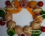 A picture of step 6 of Cream Cheese and Potatoes Wrapped in Cured Ham Christmas Wreath.