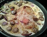 A picture of step 5 of Chicken Fricasse.