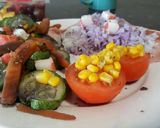 Foto del paso 4 de la receta Arroz con pavo, calabacín, zanahoria y tomate con salsa de arandanos