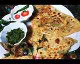 A picture of step 5 of Half Moon Spanich Green Oinon Crep Paratha.