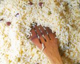 A picture of step 3 of Nigerian fried rice.